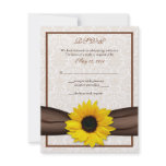 Sunflower Damask Floral Wedding Response Card