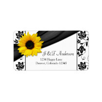 Sunflower Damask Wedding Return Address Label