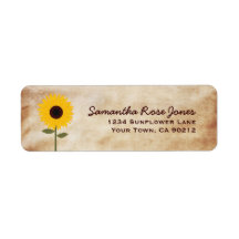 Sunflower Distressed Paper Look Custom Address Labels