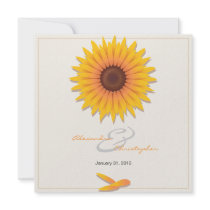 Sunflower Elegant Wedding Invitation Announcement