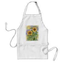 Sunflower Floral Painting Art Apron
