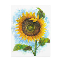 Sunflower Floral Painting - Multi Post Card
