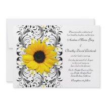Sunflower Floral Wedding Invitation