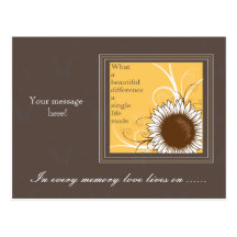 Sunflower frame -sympathy card postcards