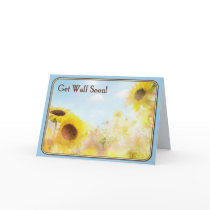 Sunflower Get Well Wishes Greeting Card