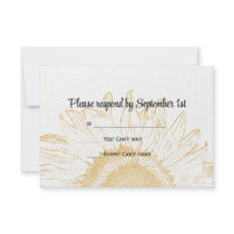 Sunflower Graphic Wedding Response Card Custom Invitations