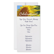 Sunflower invitations Celebration Sun Flowers Photo Card Template