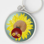 Sunflower Ladybug Key Chain