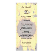 Sunflower Medallion Wedding Program Custom Rack Card