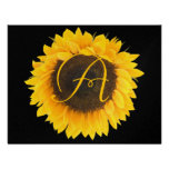 Sunflower on Black Response Card Personalized Invitations