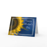Sunflower on Blue Mothers Day Card