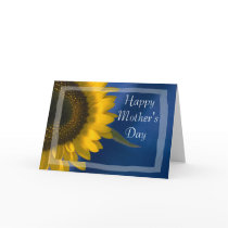 Sunflower on Blue Mothers Day Card