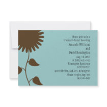 Sunflower on Blue Rehearsal Dinner Invitation