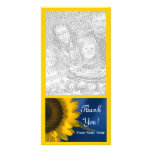 Sunflower on Blue Thank You Photo Card
