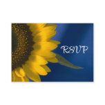 Sunflower on Blue Wedding RSVP Response Card business cards