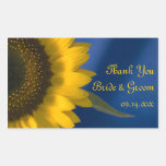 Sunflower on Blue Wedding Thank You Stickers