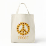 Sunflower Peace Sign Canvas Bags