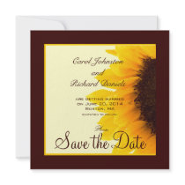Sunflower Photo Floral Save the Date Cards Custom Invite