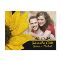 Sunflower Photo Wedding Save the Date Postcard