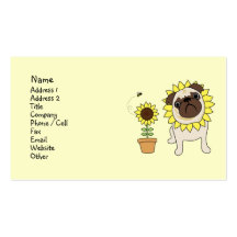 Sunflower Pug Business Cards
