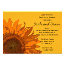 Sunflower Rehearsal Dinner Invitation