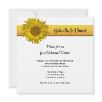 Sunflower Ribbon Rehearsal Dinner Invitation