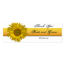Sunflower Ribbon Wedding Favour Tags Business Cards