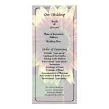 Sunflower Ring of Fire Wedding Program Custom Rack Cards