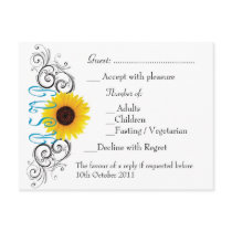 Sunflower RSVP Postcards