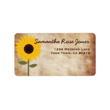 Sunflower Rustic Distressed Paper Look Address Address Label