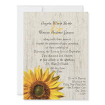 Sunflower Rustic Wedding Personalized Invitation