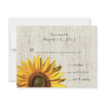 Sunflower Rustic Wedding/ Response Custom Invite