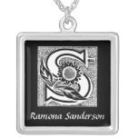 Sunflower S Monogram Initial Personalized Personalized Necklace
