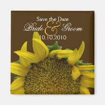 Sunflower Save-The-Date Fridge Magnet