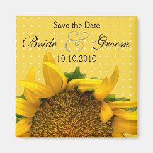 Sunflower Save-The-Date Fridge Magnet