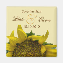 Sunflower Save-The-Date Fridge Magnets