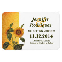 sunflower save the date magnet