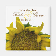 Sunflower Save-The-Date Magnets