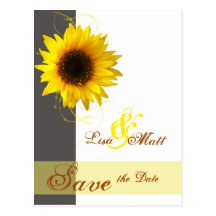 Sunflower  Save, the Date Post Cards