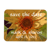 Sunflower Save the Date Premium Magnet
