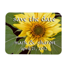 Sunflower Save the Date Premium Magnet