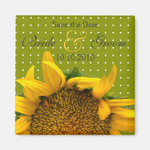 Sunflower Save-The-Date Refrigerator Magnets