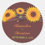 Sunflower Save The Date Wedding Announcement 3 Round Sticker