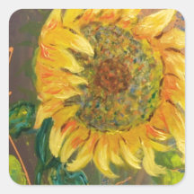 sunflower square sticker