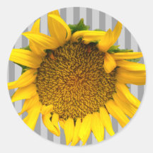 Sunflower Stripe Wedding Sticker