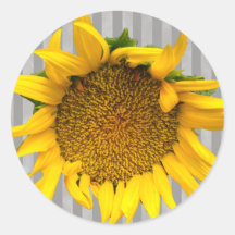 Sunflower Stripe Wedding Sticker