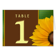 Sunflower Table Cards for Reception