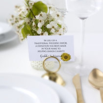 Sunflower Wedding Charity Favour Card