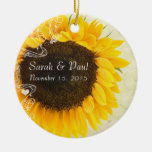 Sunflower Wedding Christmas Ornament
