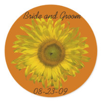 Sunflower Wedding Envelope Seals Round Sticker